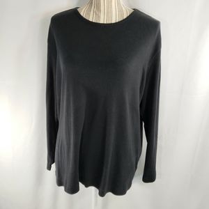 Preswick & Moore Long Sleeve Black Top Plus Size 1X